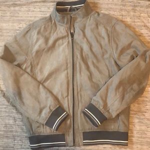 Zara Man Gray Microfiber Bomber Jacket Size Large